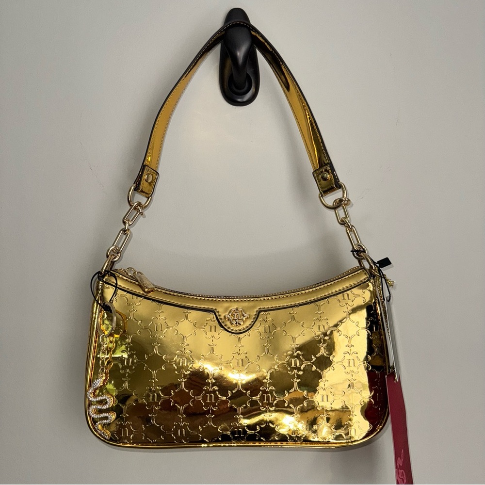 Nanette Lepore Gold Metallic Shoulder Bag